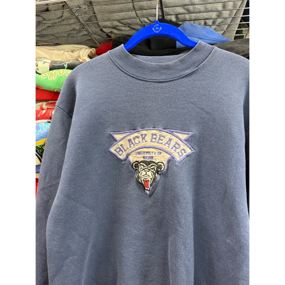 Vintage Fruit of the Loom University of Maine Black Bears Sweatshirt Navy Blue M